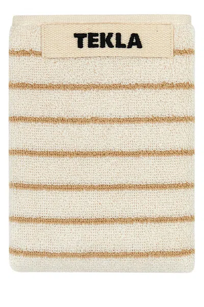 Tekla Embroidered Terry Towel In Neutral