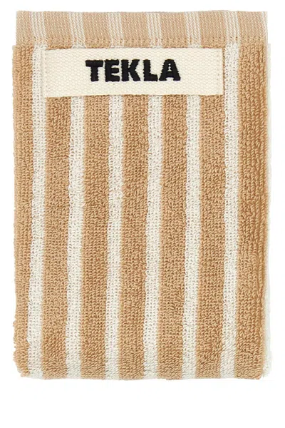 Tekla Embroidered Terry Towel In Neutrals