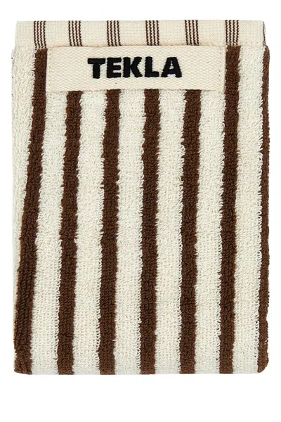 Tekla Embroidered Terry Towel In Neutrals/brown
