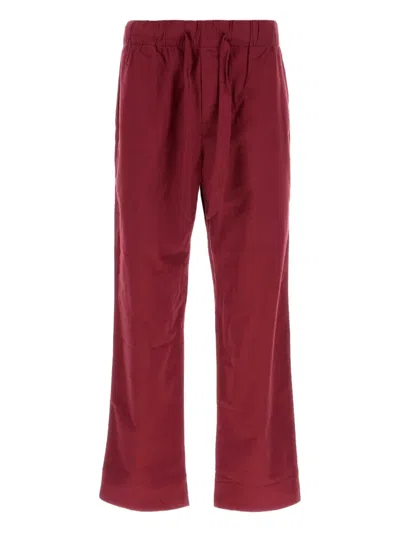 TEKLA FLANNEL DRAWSTRING-FASTENING PAJAMA BOTTOMS
