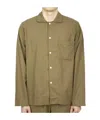 Tekla Flannel Long-sleeved Pajamas In Green