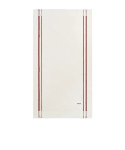 Tekla Fringed Beach Towel In White