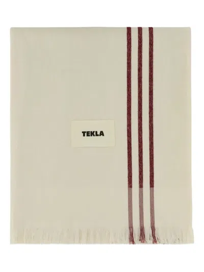 Tekla Fringed-edges Beach Towel (100cm X 180cm) In Neutral