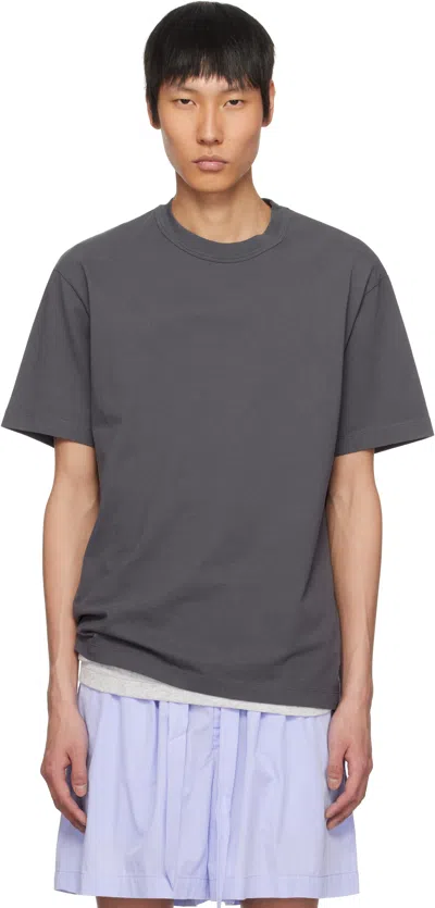 Tekla Grey Sleeping T-shirt In Washed Black