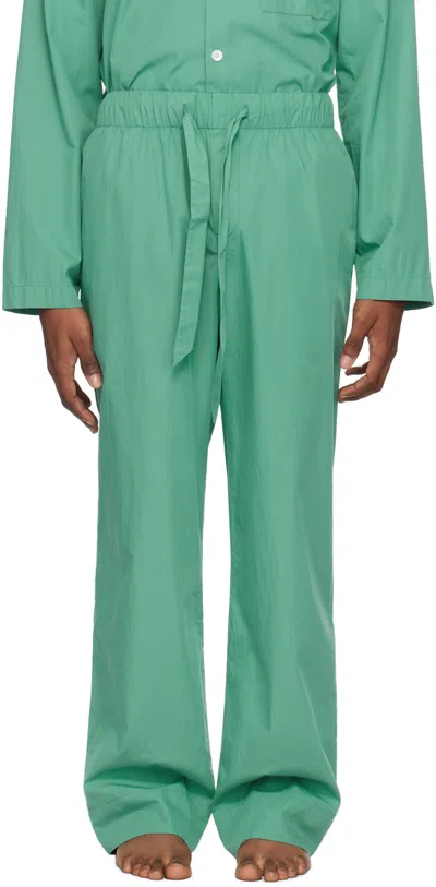 Tekla Green Drawstring Pyjama Pants In Vintage Green