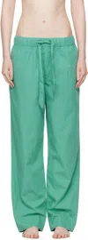 Tekla Green Poplin Pyjama Pants