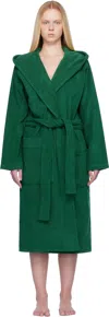 Tekla Green Terry Hooded Bathrobe