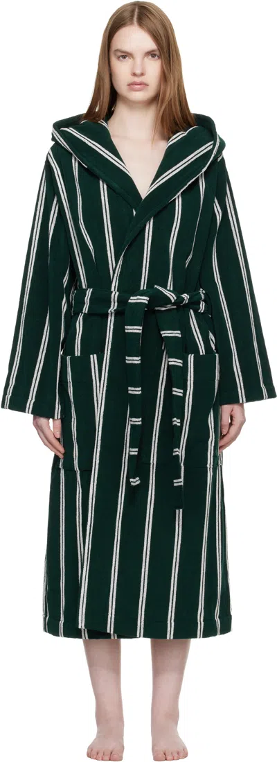Tekla Green Terry Hooded Bathrobe