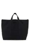 Tekla Slate Canvas Shopping Bag In Black
