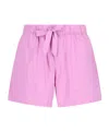 Tekla High-waist Drawstring Poplin Shorts In Pink