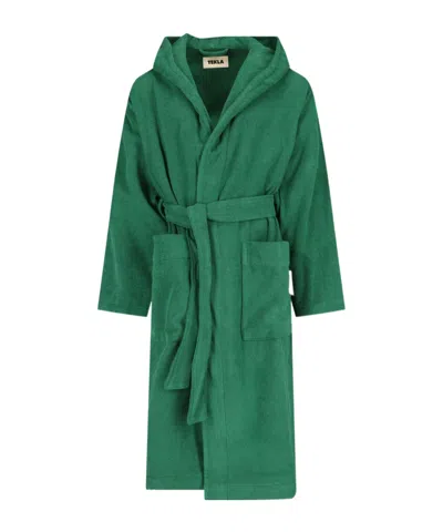 Tekla Hooded Bathrobe In Green