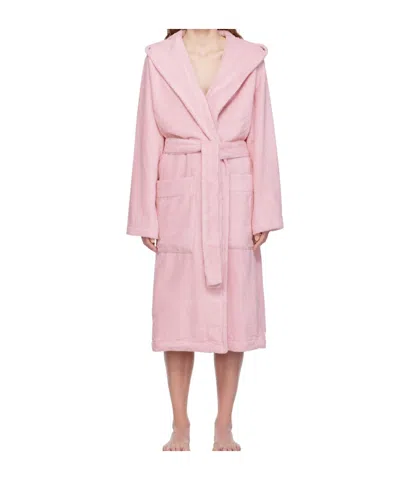 Tekla Hooded Bathrobe In Pink