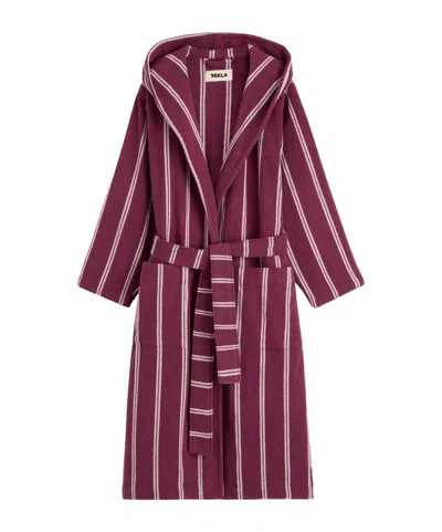 Tekla Hooded Bathrobe In Red