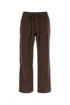 Tekla Drawstring Poplin Pyjamas Bottoms In Brown