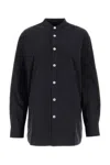 Tekla Side Slits Cotton Sleep Shirt In Grey