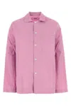 Tekla Poplin Shirt With Chest Pocket And Long Sleeves In Pink