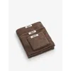 Tekla Kodiak Brown Bordered Organic-cotton Hand Towel 50cm X 80cm