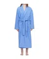 Tekla Lace-up Bathrobe In Blue