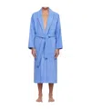 Tekla Lace-up Bathrobe In Blue
