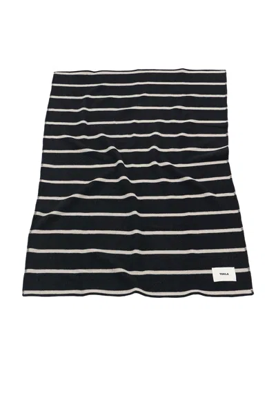 Tekla Lambswool Blanket In Starling Stripes