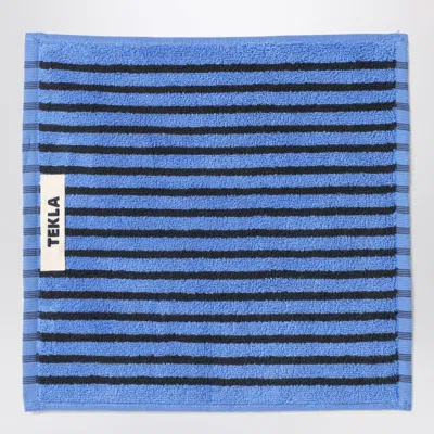 Tekla Light Blue Bath Towel With Black Stripes 30x30