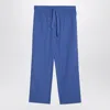 TEKLA TEKLA LIGHT BLUE STRIPED PYJAMA TROUSERS