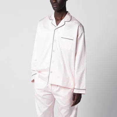 Tekla Light Pink Pajama Shirt In White