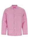 Tekla Poplin Long-sleeved Pyjama Shirt In Purplepink