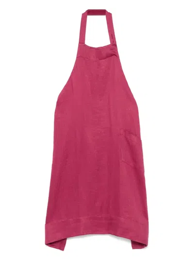 Tekla Linen Apron In Red