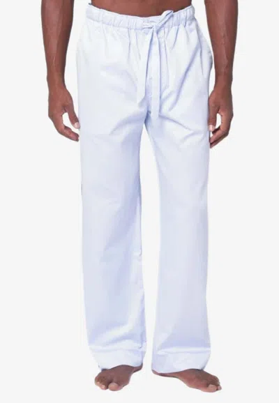 Tekla Logo Pajama Pants In Light Blue