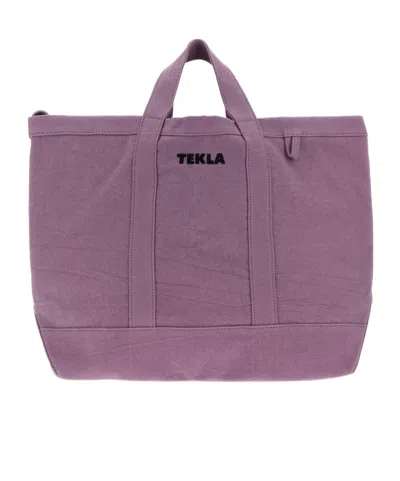 Tekla Logo-print Tote Bag In Purple