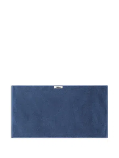 Tekla Logo-patch Terry Cotton Bath Towel In Blue