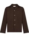 Tekla Brown Poplin Long-sleeved Pyjama Shirt In Brown