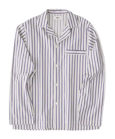 Tekla Long-sleeved Pajama Shirt In Multi