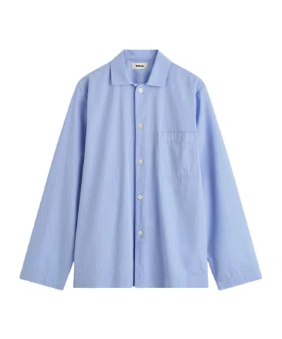 Tekla Long-sleeved Shirt Pajamas In Blue