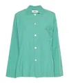Tekla Long-sleeved Shirt Pajamas In Green