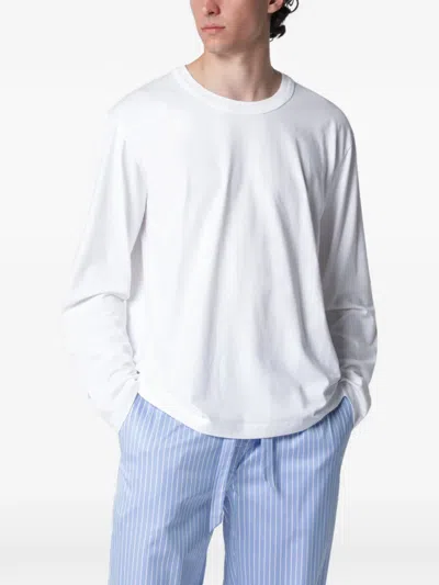 Tekla Long-sleeve Pajamas Top In White