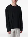 Tekla Long-sleeve Sleeping T-shirt In Black