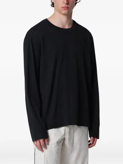 Tekla Long-sleeve Sleeping T-shirt In Black