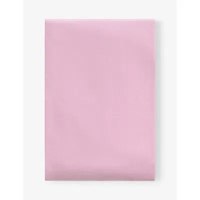Tekla Mallow Pink Percale Super-king Fitted Cotton Sheet