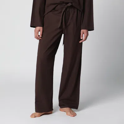 Tekla Men's Cotton Pajama Trousers In Brown