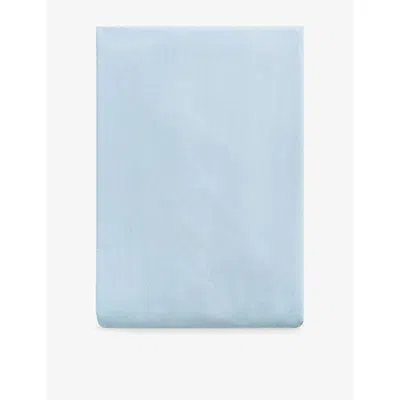 Tekla Morning Blue Percale Fitted Cotton Bedsheet