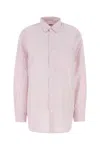 Tekla Embroidered Poplin Oversize Pyjama Shirt In Pink