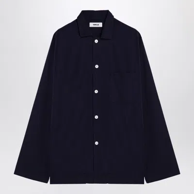 Tekla Navy Blue Pyjama Shirt