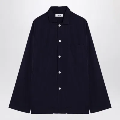 TEKLA TEKLA  NAVY BLUE PYJAMA SHIRT