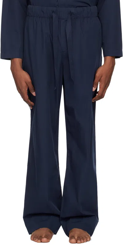 Tekla Navy Drawstring Pyjama Trousers In True Navy