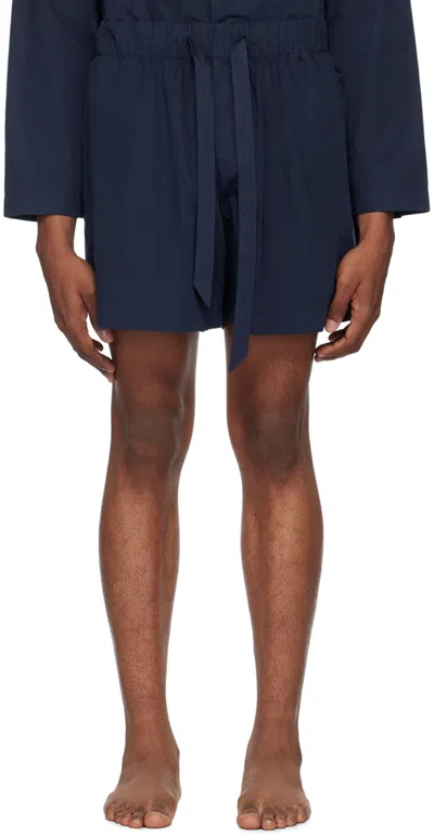 Tekla Navy Drawstring Pyjama Shorts In True Navy