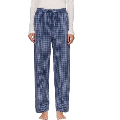 Tekla ネイビー Fine Twill パジャマパンツ In Lanegan Checks