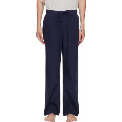 Tekla Navy Poplin Pyjama Pants In 161-true Navy