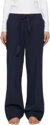 Tekla Navy Poplin Pyjama Pants In True Navy